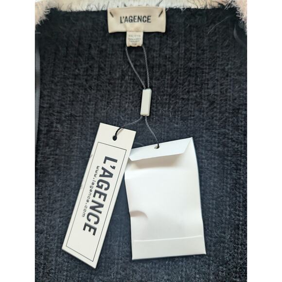 NWT L'AGENCE Georgia Contrast Cardigan Blazer Size XXL Black/White #3D513 - Picture 9 of 14